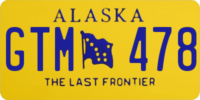 AK license plate GTM478