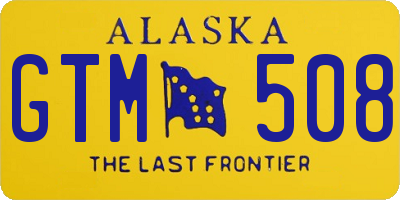 AK license plate GTM508