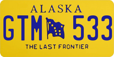 AK license plate GTM533