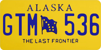 AK license plate GTM536