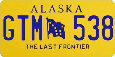 AK license plate GTM538