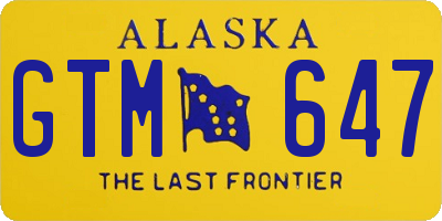 AK license plate GTM647