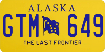 AK license plate GTM649