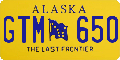 AK license plate GTM650