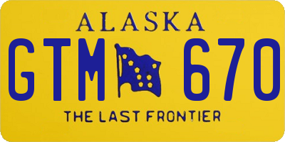 AK license plate GTM670