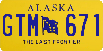 AK license plate GTM671