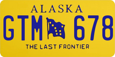 AK license plate GTM678