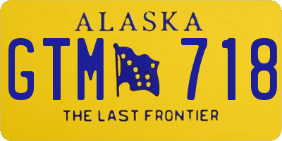 AK license plate GTM718