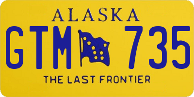 AK license plate GTM735