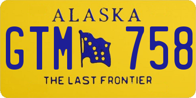 AK license plate GTM758