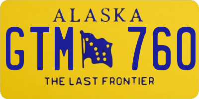 AK license plate GTM760