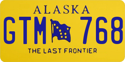 AK license plate GTM768