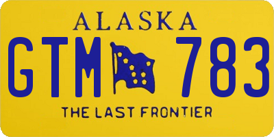 AK license plate GTM783