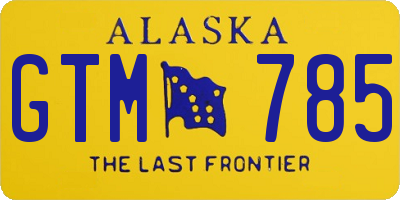 AK license plate GTM785