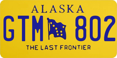 AK license plate GTM802