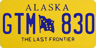 AK license plate GTM830