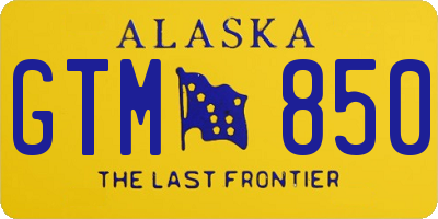 AK license plate GTM850