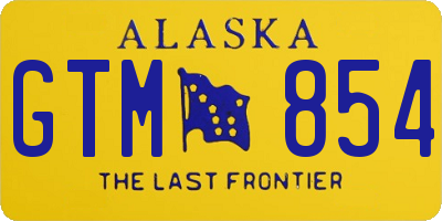 AK license plate GTM854
