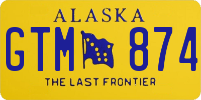 AK license plate GTM874