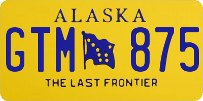 AK license plate GTM875