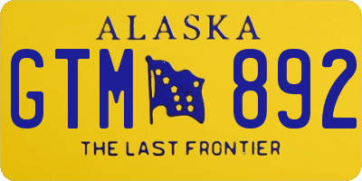 AK license plate GTM892