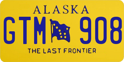 AK license plate GTM908