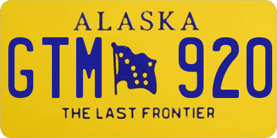 AK license plate GTM920