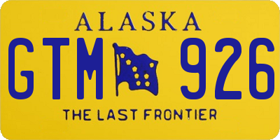 AK license plate GTM926