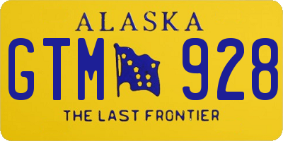 AK license plate GTM928