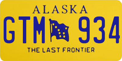 AK license plate GTM934