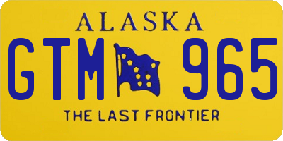 AK license plate GTM965