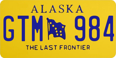 AK license plate GTM984