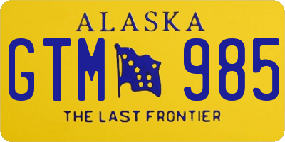 AK license plate GTM985