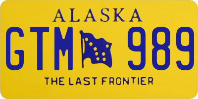AK license plate GTM989