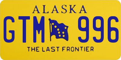 AK license plate GTM996