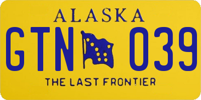 AK license plate GTN039