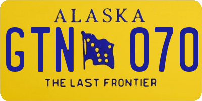 AK license plate GTN070