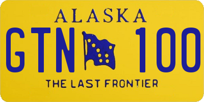 AK license plate GTN100