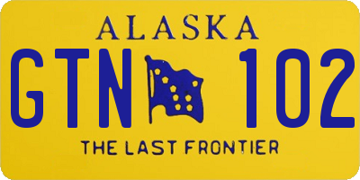 AK license plate GTN102