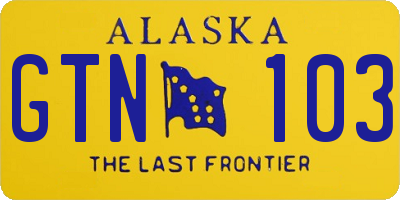 AK license plate GTN103