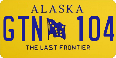 AK license plate GTN104