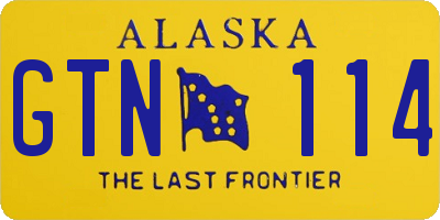 AK license plate GTN114