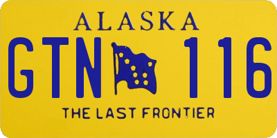 AK license plate GTN116