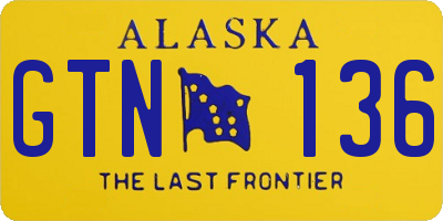 AK license plate GTN136