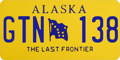 AK license plate GTN138