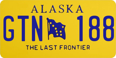 AK license plate GTN188