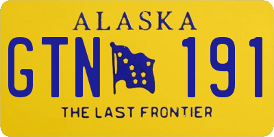 AK license plate GTN191