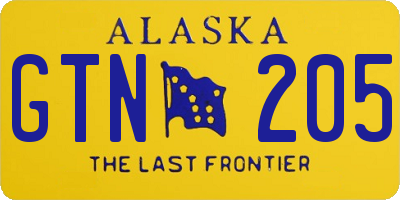 AK license plate GTN205