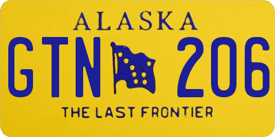 AK license plate GTN206