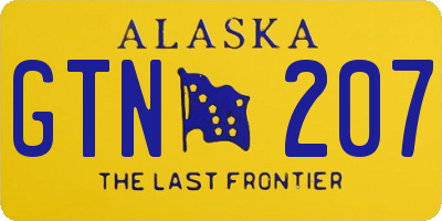 AK license plate GTN207